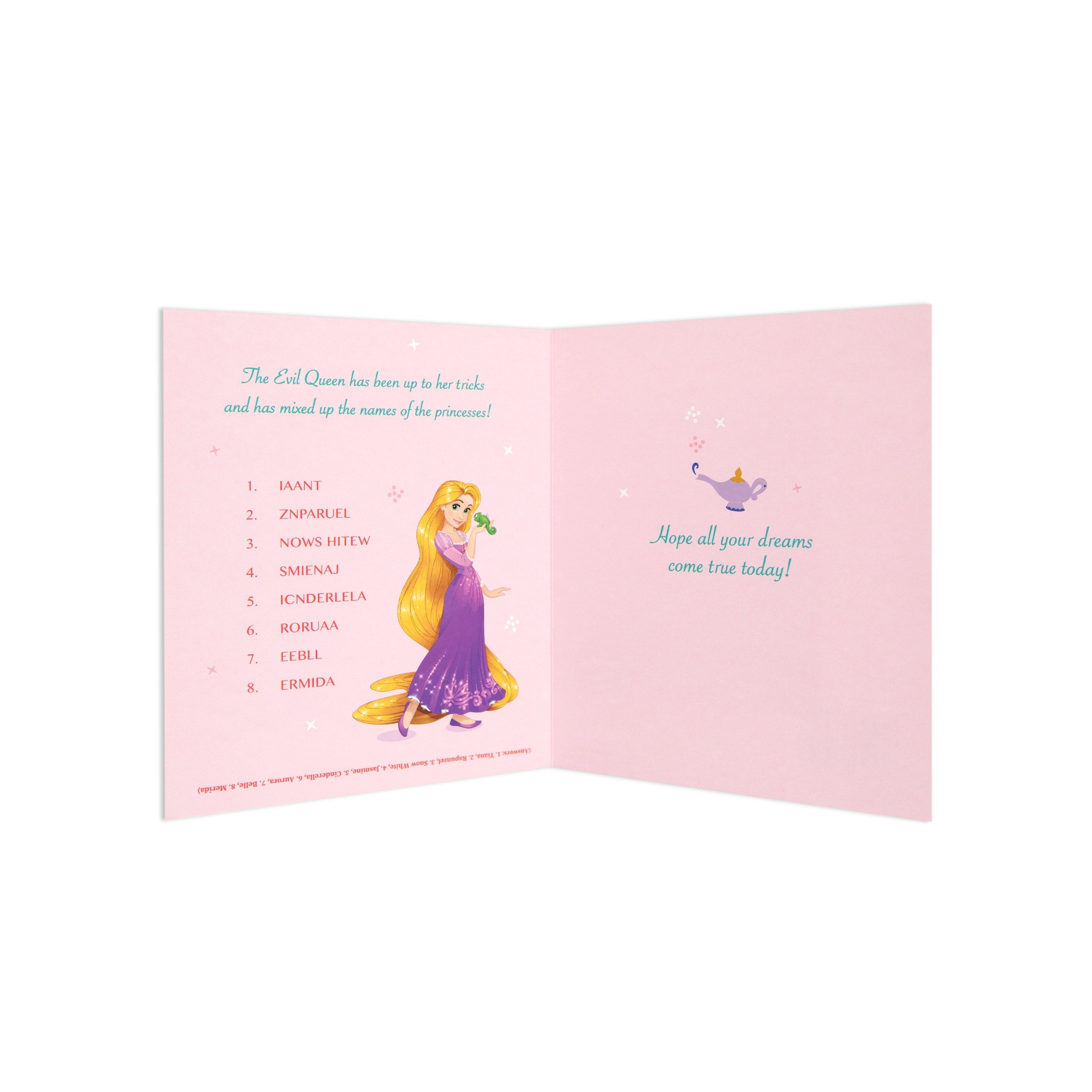Disney Princess Activity Birthday Card