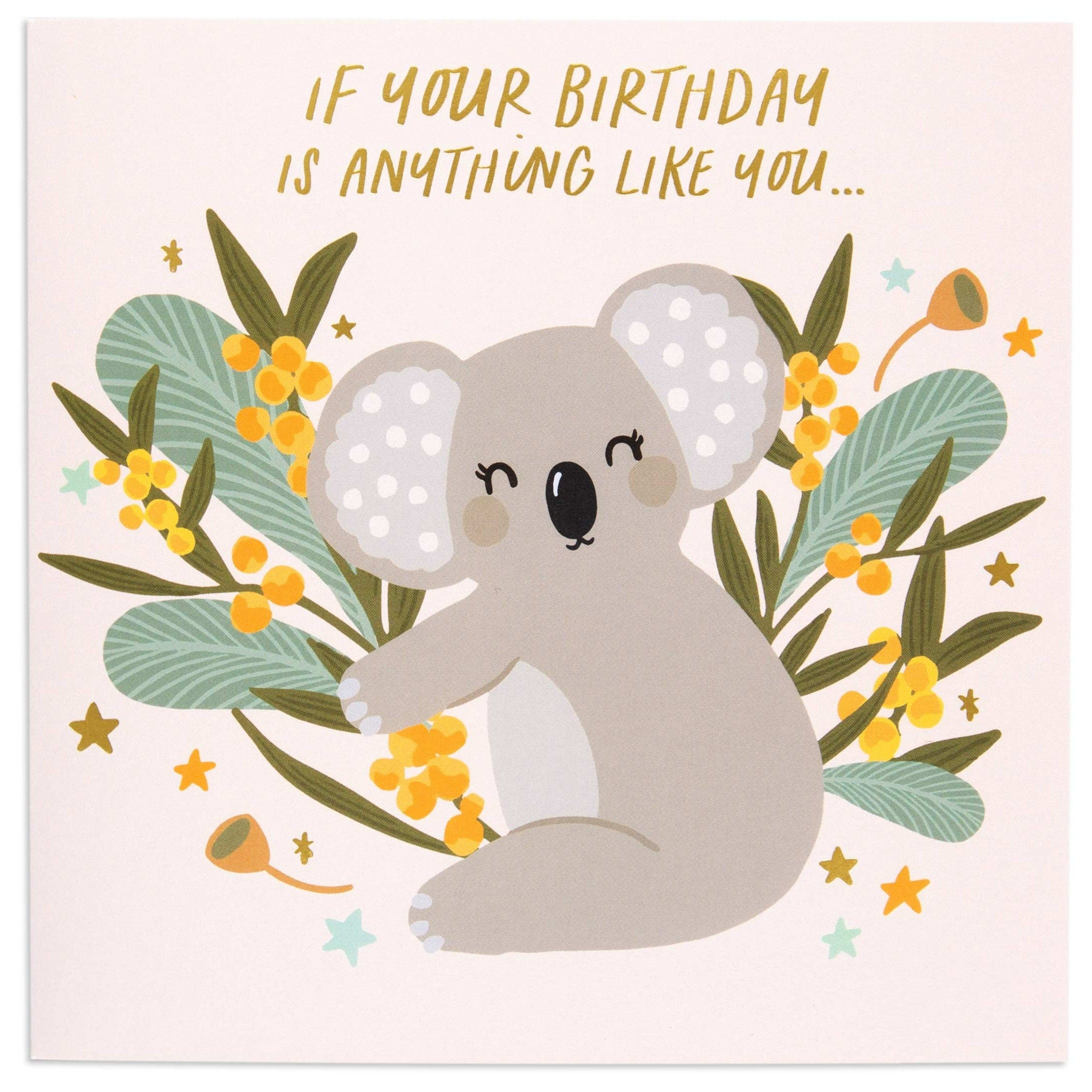 Australian Spirit Bush Buddies Birthday Card  - Koala he